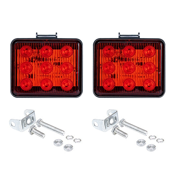 2 PCS ZS-7013 3 inch 9LEDs Strobe Waterproof Car / Truck Warning Light (Red Light) - Warning Lights by PMC Jewellery | Online Shopping South Africa | PMC Jewellery | Buy Now Pay Later Mobicred