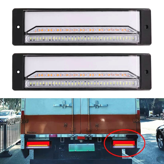 2 PCS Heavy-duty Truck Trailer 147LED Light Guide Three-color Brake Light (Transparent) - Brake Lights by PMC Jewellery | Online Shopping South Africa | PMC Jewellery | Buy Now Pay Later Mobicred