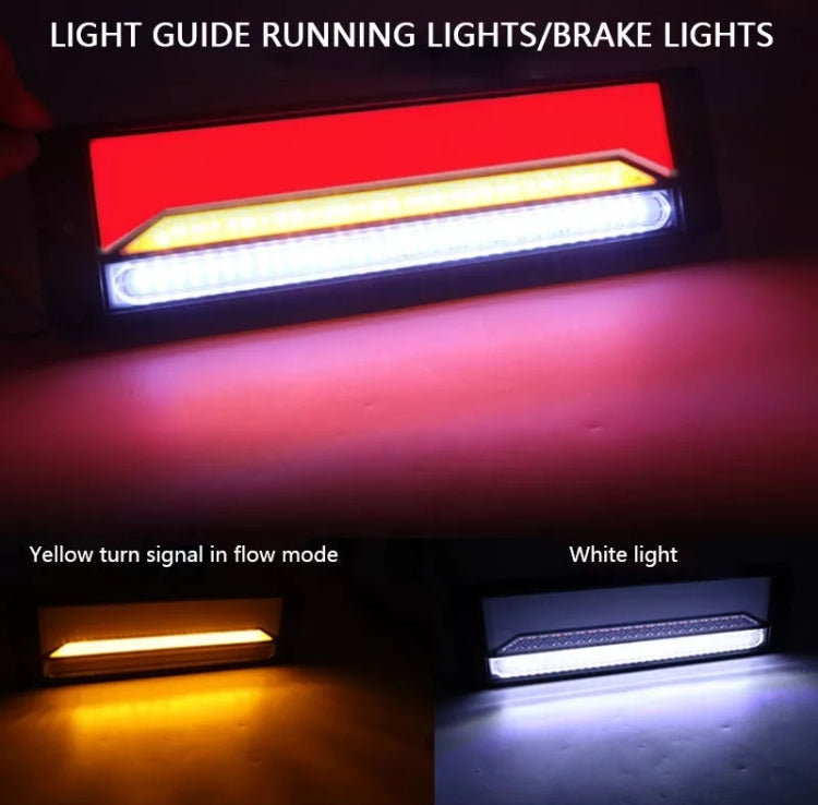 2 PCS Heavy-duty Truck Trailer 147LED Light Guide Three-color Brake Light (Transparent Black) - Brake Lights by PMC Jewellery | Online Shopping South Africa | PMC Jewellery | Buy Now Pay Later Mobicred