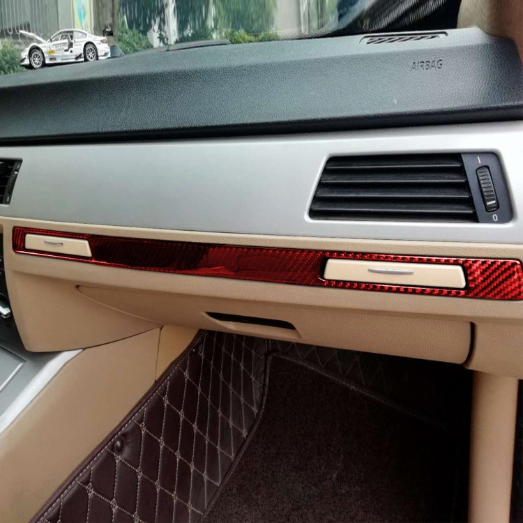 For BMW 3 Series E90 CarBon Fiber Car Water Cup Strip Decorative Sticker,Left Drive(Red) - free shipping - PMC Jewellery - Order now!