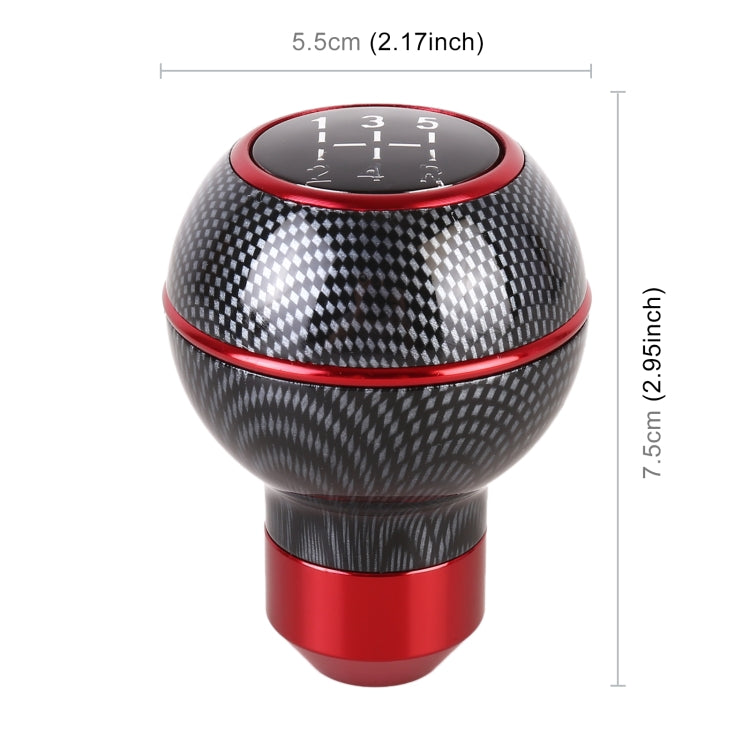 Universal Car Carbon Fiber Texture Metal Gear Shift Knob (Red) - Shift Knob by PMC Jewellery | Online Shopping South Africa | PMC Jewellery | Buy Now Pay Later Mobicred