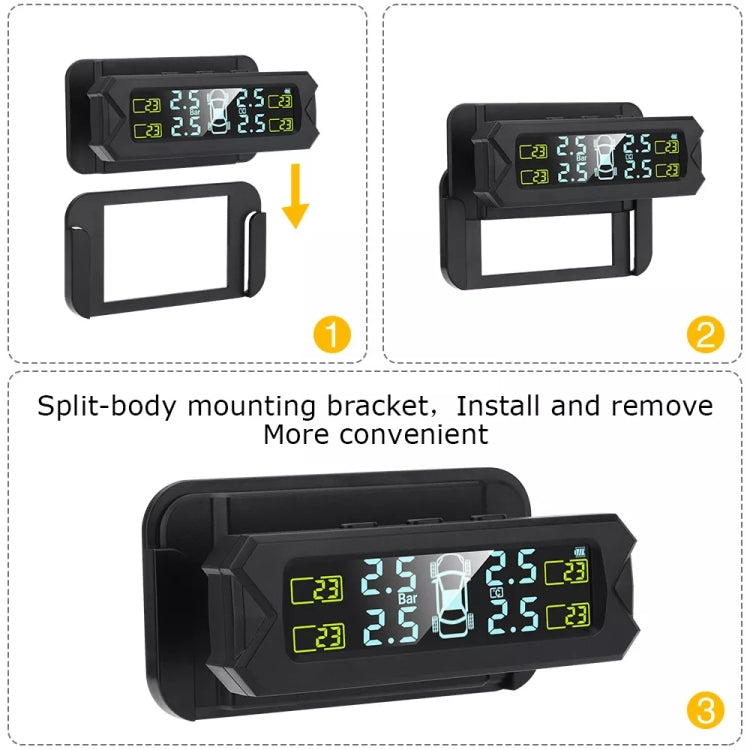 Car High Precision Solar Charging Tire Pressure Monitoring System TPMS, Built-in Beep Sensor - free shipping - PMC TechLife - Order now!