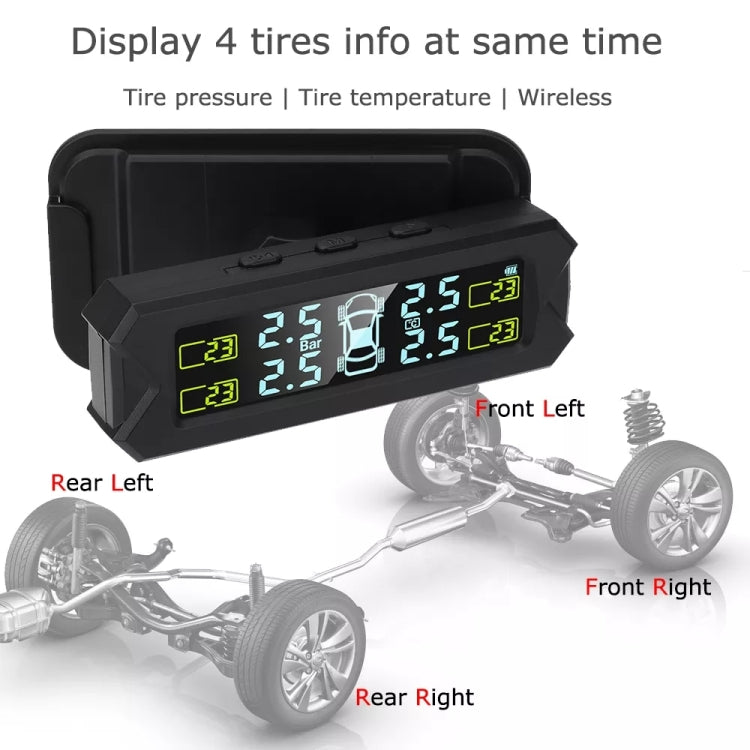 Car High Precision Solar Charging Tire Pressure Monitoring System TPMS, Built-in Beep Sensor - free shipping - PMC TechLife - Order now!