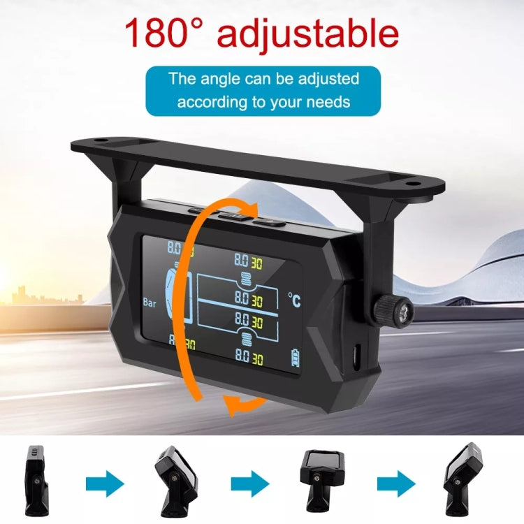 15Bar Solar Wireless Tire Pressure Monitoring System TPMS 6 External Sensors for 6-wheel Truck Bus - Tire Pressure Gauges by PMC TechLife | Online Shopping South Africa | PMC TechLife | Buy Now Pay Later Mobicred