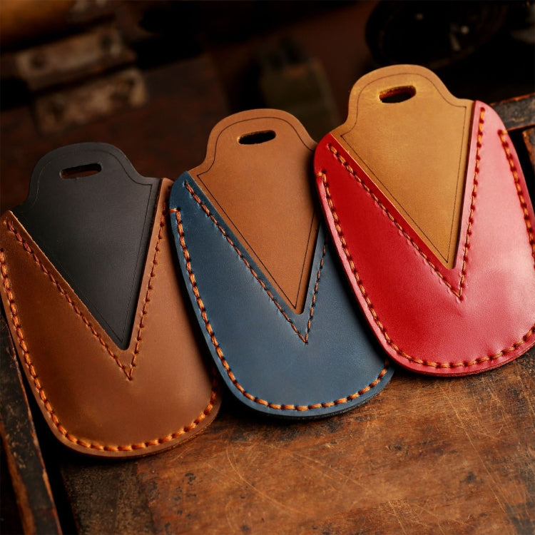 For Toyota Car Cowhide Leather Key Protective Cover Key Case, Two Keys Version(Blue) - free shipping - PMC Jewellery - Order now!