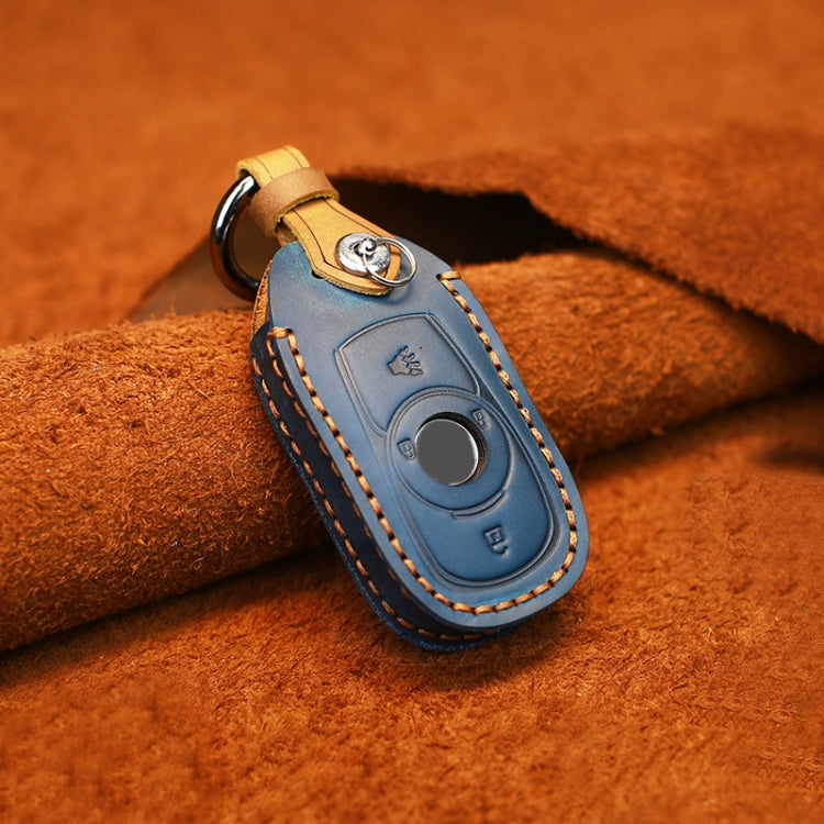 For Buick Car Cowhide Leather Key Protective Cover Key Case, Four Keys Version (Blue) - Car Key Cases by PMC Jewellery | Online Shopping South Africa | PMC Jewellery | Buy Now Pay Later Mobicred