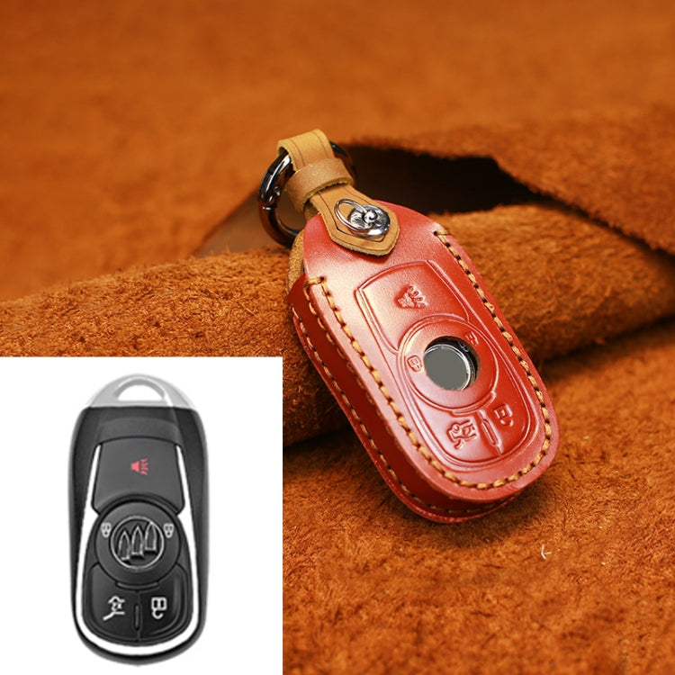 For Buick Car Cowhide Leather Key Protective Cover Key Case, Five Keys Version (Red) - Car Key Cases by PMC Jewellery | Online Shopping South Africa | PMC Jewellery | Buy Now Pay Later Mobicred