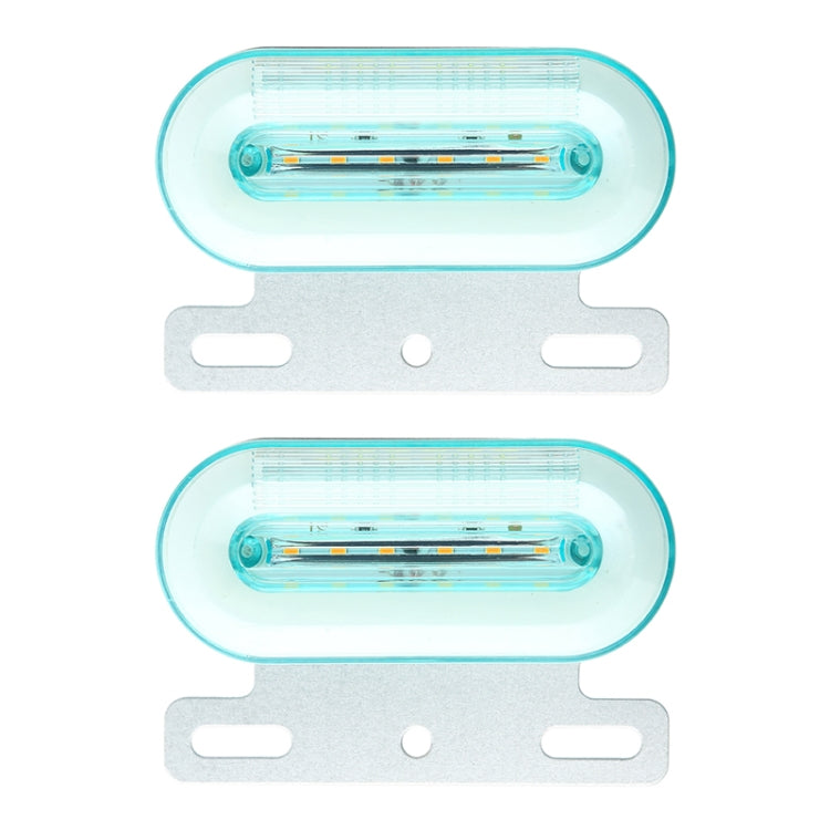 2 PCS 12V 12LED Car Oval Side Lamp(White Light) - Warning Lights by PMC Jewellery | Online Shopping South Africa | PMC Jewellery | Buy Now Pay Later Mobicred