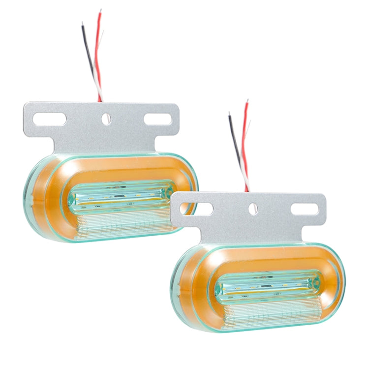 2 PCS 24V 12LED Car Oval Side Lamp (Red Light) - Warning Lights by PMC TechLife | Online Shopping South Africa | PMC TechLife | Buy Now Pay Later Mobicred