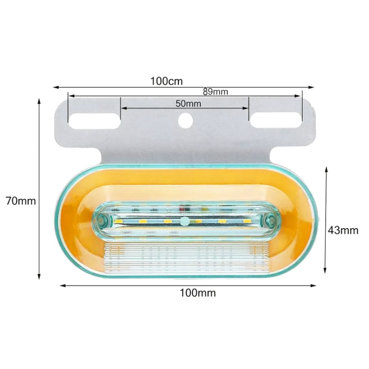 2 PCS 24V 12LED Car Oval Side Lamp (Red Light) - Warning Lights by PMC TechLife | Online Shopping South Africa | PMC TechLife | Buy Now Pay Later Mobicred
