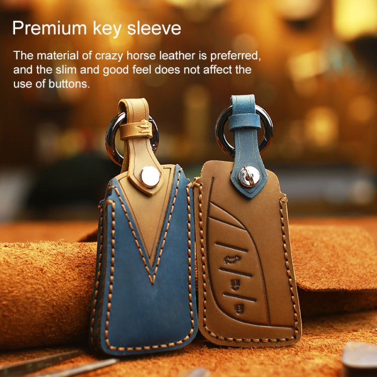 For Lexus New Style Car Cowhide Leather Key Protective Cover Key Case (Blue) - Car Key Cases by PMC Jewellery | Online Shopping South Africa | PMC Jewellery | Buy Now Pay Later Mobicred