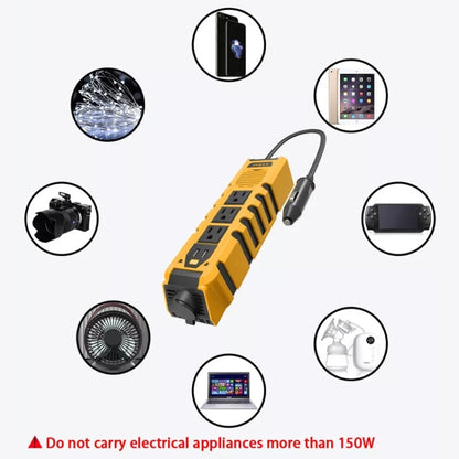 12V to 110V 150W Car Correction Sine Wave Inverter, US Plug - Modified Square Wave by PMC Jewellery | Online Shopping South Africa | PMC Jewellery