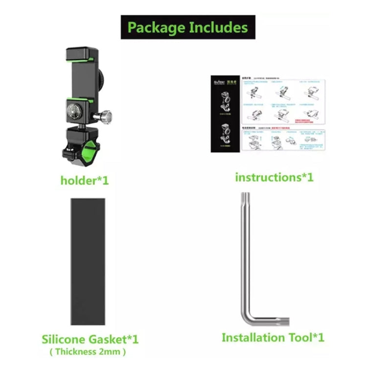 Bicycle / Motorcycle Anti-theft Anti-take Off Mobile Phone Holder with Light (Green) - free shipping - PMC TechLife - Order now!