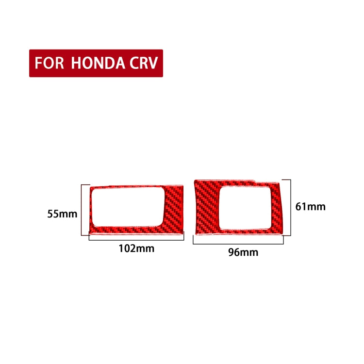 2 PCS Set for Honda CRV 2007-2011 Carbon Fiber Car Central Control Card Box Panel Decorative Sticker, Left Drive (Red) - Car Interior Mouldings by PMC Jewellery | Online Shopping South Africa | PMC Jewellery | Buy Now Pay Later Mobicred