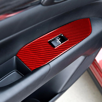 Car Carbon Fiber Window Glass Lift Panel Decorative Sticker for Mazda CX-5 2017-2018, Right Drive (Red) - Car Interior Mouldings by PMC Jewellery | Online Shopping South Africa | PMC Jewellery | Buy Now Pay Later Mobicred