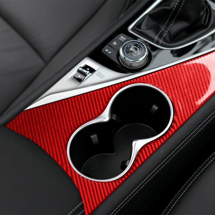 Car Carbon Fiber Water Cup Holder Panel Decorative Sticker for Infiniti Q50 2014-2020, Left Drive(Red) - Car Interior Mouldings by PMC Jewellery | Online Shopping South Africa | PMC Jewellery | Buy Now Pay Later Mobicred