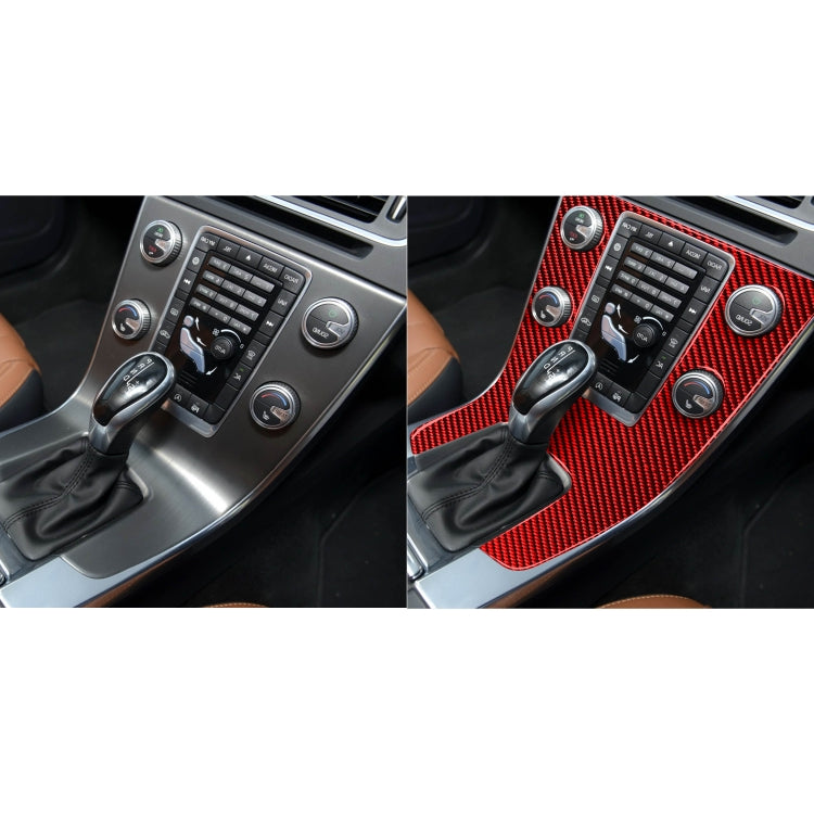 Car Carbon Fiber Central Control Panel Decorative Sticker for Volvo V60 2010-2017, Right Drive(Red) - Car Interior Mouldings by PMC Jewellery | Online Shopping South Africa | PMC Jewellery | Buy Now Pay Later Mobicred