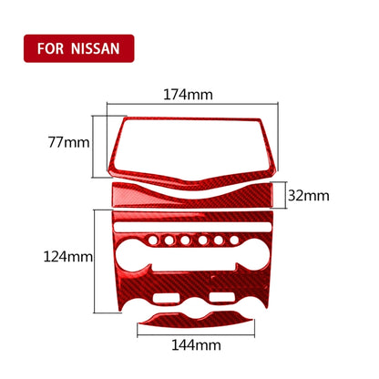 5 in 1 Car Carbon Fiber Air Conditioning Adjustment Panel Decorative Sticker for Nissan 370Z / Z34 2009-, Left and Right Drive Universal (Red) - Car Interior Mouldings by PMC Jewellery | Online Shopping South Africa | PMC Jewellery | Buy Now Pay Later Mobicred