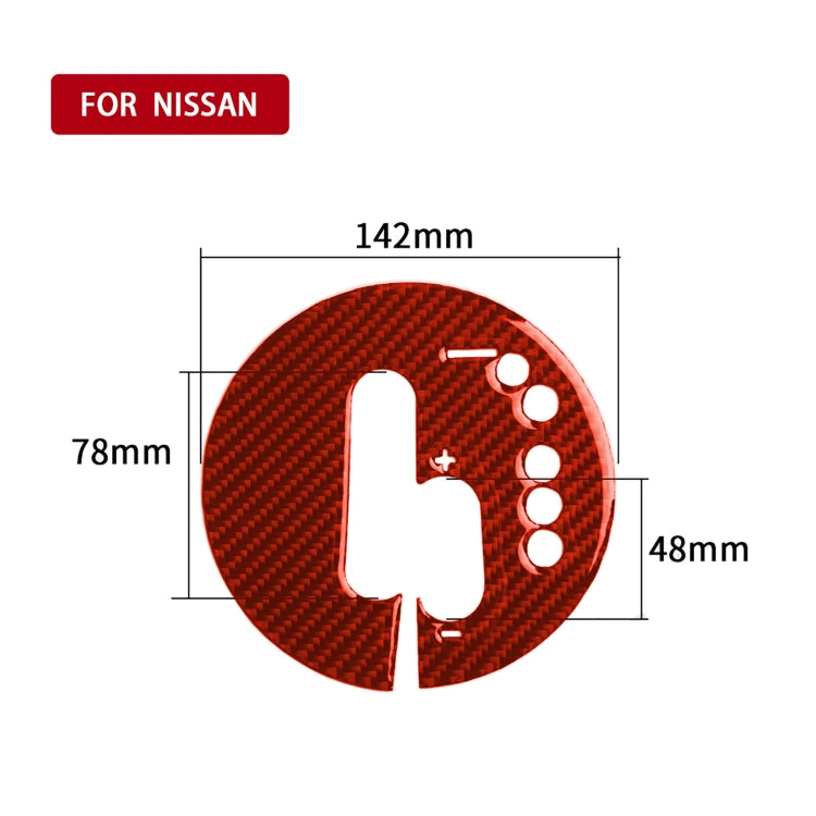 Car Carbon Fiber Automatic Transmission Panel Decorative Sticker for Nissan 370Z / Z34 2009-, Right Drive (Red) - Car Interior Mouldings by PMC Jewellery | Online Shopping South Africa | PMC Jewellery | Buy Now Pay Later Mobicred