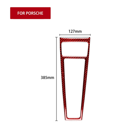 Car Carbon Fiber Gear Panel Decorative Sticker for Porsche Macan 2014-2021, Left and Right Drive Universal(Red) - Car Interior Mouldings by PMC Jewellery | Online Shopping South Africa | PMC Jewellery | Buy Now Pay Later Mobicred