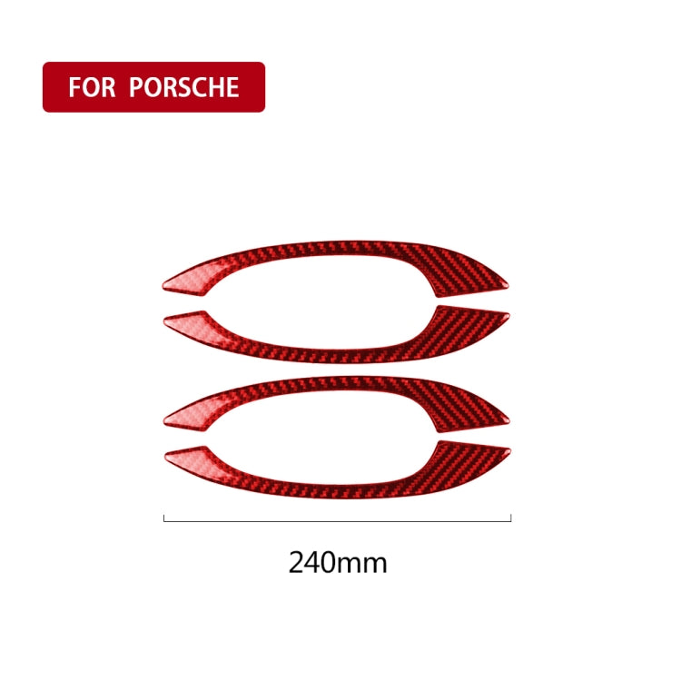 Car Carbon Fiber Outside Door Handle Decorative Sticker for Porsche Macan 2014-2021, Left and Right Drive Universal (Red) - Car Interior Mouldings by PMC Jewellery | Online Shopping South Africa | PMC Jewellery | Buy Now Pay Later Mobicred