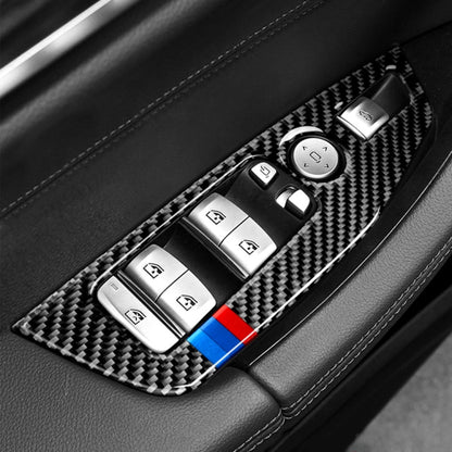 Car Carbon Fiber Window Glass Control Panel 3-color Decorative Sticker for BMW G01 X3 2018-2020 / G02 X4 2019-2020, Left Drive - Car Interior Mouldings by PMC Jewellery | Online Shopping South Africa | PMC Jewellery | Buy Now Pay Later Mobicred