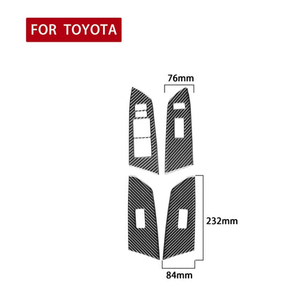 4 PCS / Set Carbon Fiber Car Glass Lift Switch Ring Decorative Sticker for Toyota Tundra 2014-2018, Right Driving - Car Interior Mouldings by PMC Jewellery | Online Shopping South Africa | PMC Jewellery | Buy Now Pay Later Mobicred