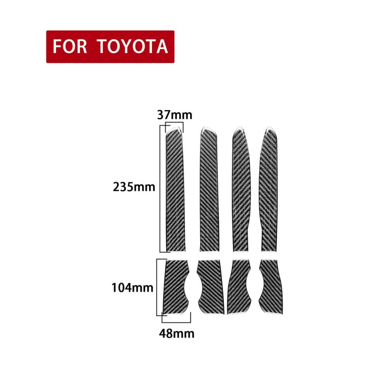 8 PCS / Set Carbon Fiber Car Door Storage Slot Decorative Sticker for Toyota 4Runner 2010-2020 - Car Interior Mouldings by PMC Jewellery | Online Shopping South Africa | PMC Jewellery | Buy Now Pay Later Mobicred