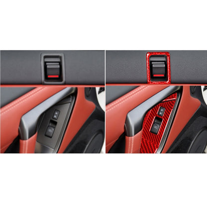 6 PCS / Set Carbon Fiber Car Window Lift Button Door Lock Decorative Sticker for Nissan GTR R35 2008-2016, Right Driving (Red) - Car Interior Mouldings by PMC Jewellery | Online Shopping South Africa | PMC Jewellery | Buy Now Pay Later Mobicred