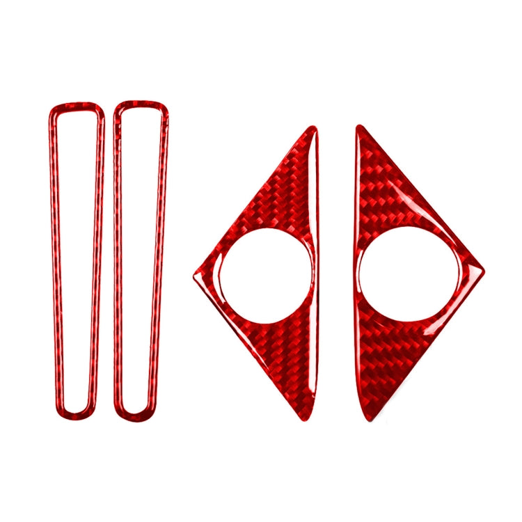 4 PCS / Set Carbon Fiber Car Door Horn + Window Air Outlet Decorative Sticker for Nissan GTR R35 2008-2016, Left and Right Driving Universal (Red) - Car Interior Mouldings by PMC Jewellery | Online Shopping South Africa | PMC Jewellery | Buy Now Pay Later Mobicred