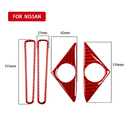 4 PCS / Set Carbon Fiber Car Door Horn + Window Air Outlet Decorative Sticker for Nissan GTR R35 2008-2016, Left and Right Driving Universal (Red) - Car Interior Mouldings by PMC Jewellery | Online Shopping South Africa | PMC Jewellery | Buy Now Pay Later Mobicred