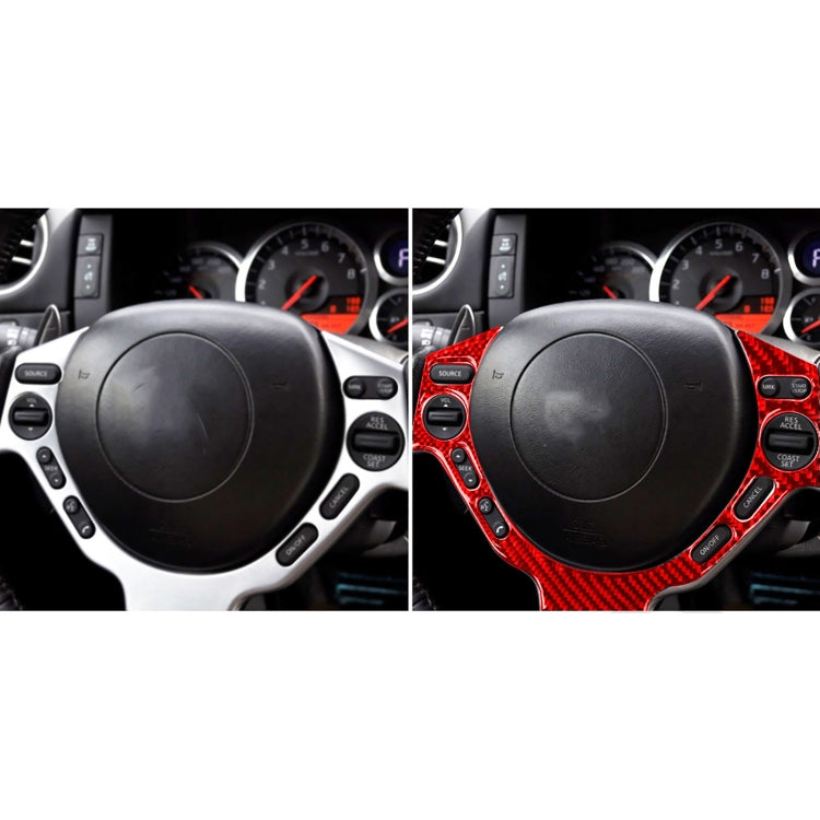 Carbon Fiber Car Steering Wheel Buttons Decorative Sticker for Nissan GTR R35 2008-2016, Left and Right Driving Universal (Red) - Car Interior Mouldings by PMC Jewellery | Online Shopping South Africa | PMC Jewellery | Buy Now Pay Later Mobicred