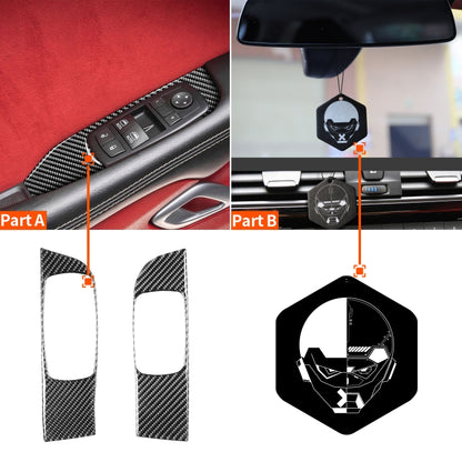 Carbon Fiber Car Window Lift Panel Decorative Sticker for Dodge Challenger 2015 to Now, Left Driving - Car Interior Mouldings by PMC Jewellery | Online Shopping South Africa | PMC Jewellery | Buy Now Pay Later Mobicred