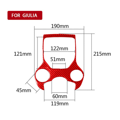 Carbon Fiber Car Gear Panel Decorative Sticker for Alfa Romeo Giulia 2017-2019,Left and Right Drive Universal (Red) - Car Interior Mouldings by PMC Jewellery | Online Shopping South Africa | PMC Jewellery | Buy Now Pay Later Mobicred