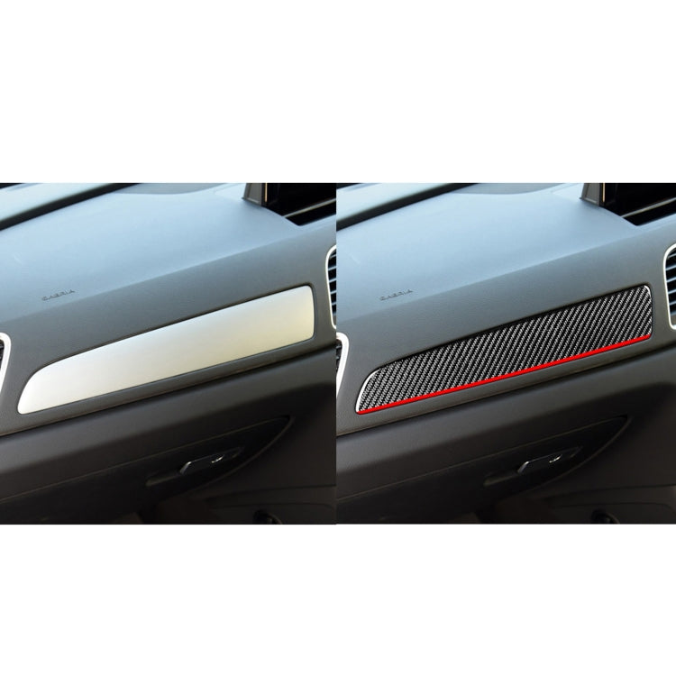 Carbon Fiber Car Co-pilot Trim Red Edge Decorative Sticker for Audi Q3 2013-2018,Right Drive - Car Interior Mouldings by PMC Jewellery | Online Shopping South Africa | PMC Jewellery | Buy Now Pay Later Mobicred