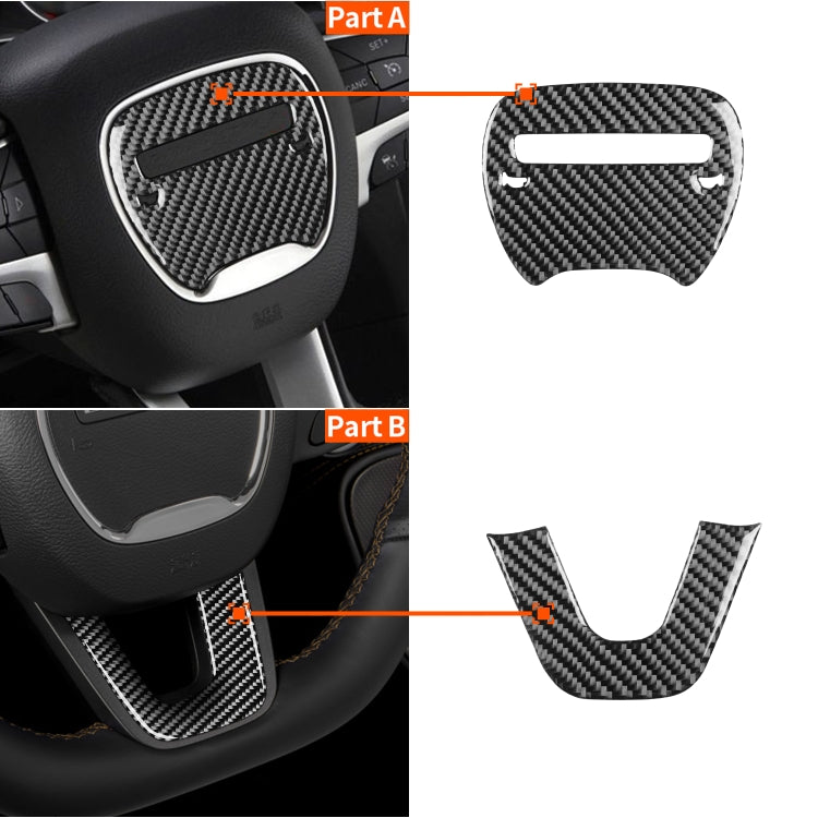 2 PCS / Set Carbon Fiber Car Steering Wheel Logo + Chin Decorative Sticker for Dodge Challenger 2015 to Now, Left Driving - Car Interior Mouldings by PMC Jewellery | Online Shopping South Africa | PMC Jewellery | Buy Now Pay Later Mobicred