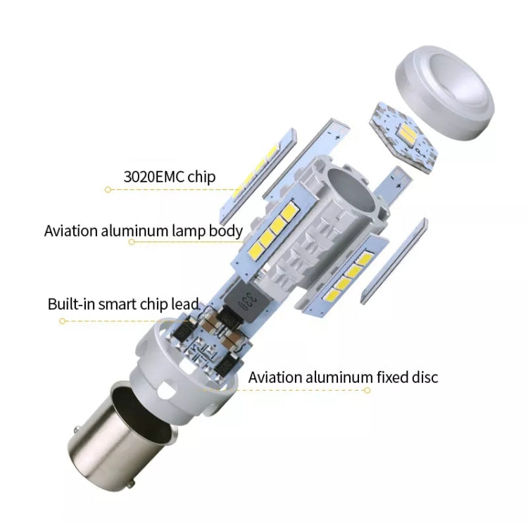 2pcs 1156 IC12-28V / 16.68W / 1.39A Car 3020EMC-26 Constant Current Wide Voltage Turn Signal Light (Yellow Light) - Arrow Turn Lights by PMC Jewellery | Online Shopping South Africa | PMC Jewellery | Buy Now Pay Later Mobicred