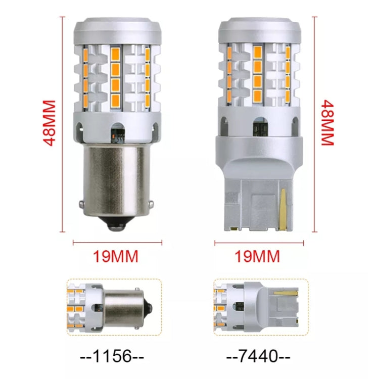 2pcs 7440 IC12-28V / 16.68W / 1.39A Car 3020EMC-26 Constant Current Wide Voltage Turn Signal Light (White Light) - Arrow Turn Lights by PMC Jewellery | Online Shopping South Africa | PMC Jewellery | Buy Now Pay Later Mobicred