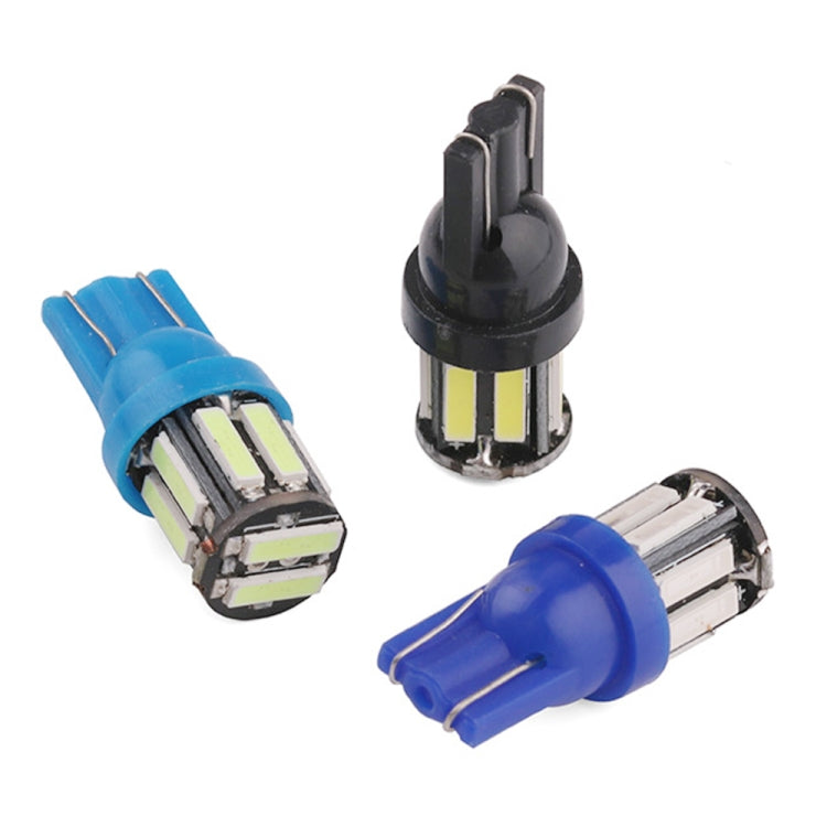 10pcs T10 DC12V / 0.96W / 0.08A Car Clearance Light 10LEDs SMD-7020 Lamp Beads (Blue Light) - Clearance Lights by PMC TechLife | Online Shopping South Africa | PMC TechLife | Buy Now Pay Later Mobicred