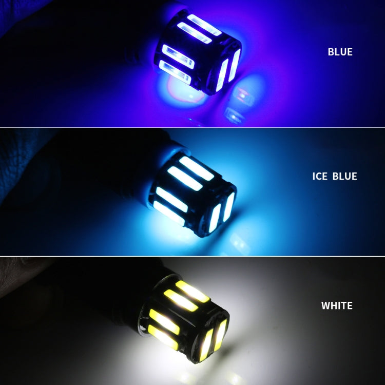 10pcs T10 DC12V / 0.96W / 0.08A Car Clearance Light 10LEDs SMD-7020 Lamp Beads (Blue Light) - Clearance Lights by PMC TechLife | Online Shopping South Africa | PMC TechLife | Buy Now Pay Later Mobicred