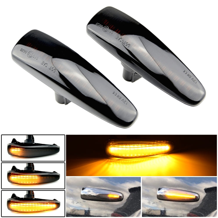 2pcs For Mitsubishi Lancer 2008-2018 Car Dynamic LED Fender Side Light (Transparent Black) - Arrow Turn Lights by PMC TechLife | Online Shopping South Africa | PMC TechLife | Buy Now Pay Later Mobicred