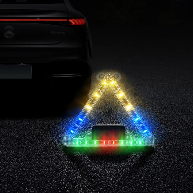 Car Triangular Light Warning Sign Solar Charging Strobe Emergency Ranger Light (Colorful Light) - Warning Lights by PMC Jewellery | Online Shopping South Africa | PMC Jewellery | Buy Now Pay Later Mobicred