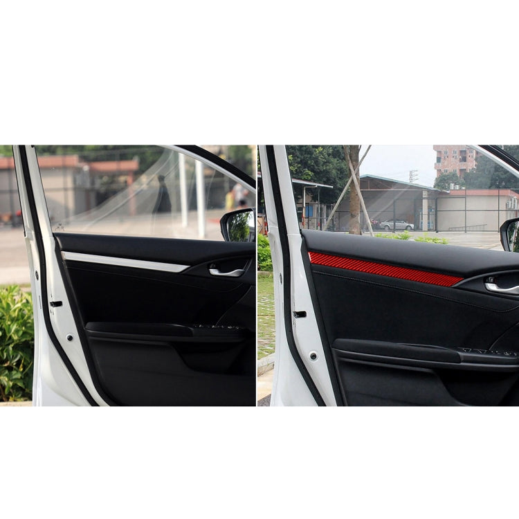 Car Carbon Fiber Door Decorative Strip for Honda Tenth Generation Civic 2016-2019, Left and Right Drive Universal (Red) - Car Interior Mouldings by PMC Jewellery | Online Shopping South Africa | PMC Jewellery | Buy Now Pay Later Mobicred
