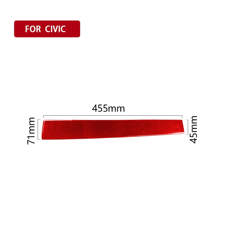 Car Carbon Fiber Central Control Decorative Sticker for Honda Tenth Generation Civic 2016-2019, Left Drive (Red) - Car Interior Mouldings by PMC Jewellery | Online Shopping South Africa | PMC Jewellery | Buy Now Pay Later Mobicred