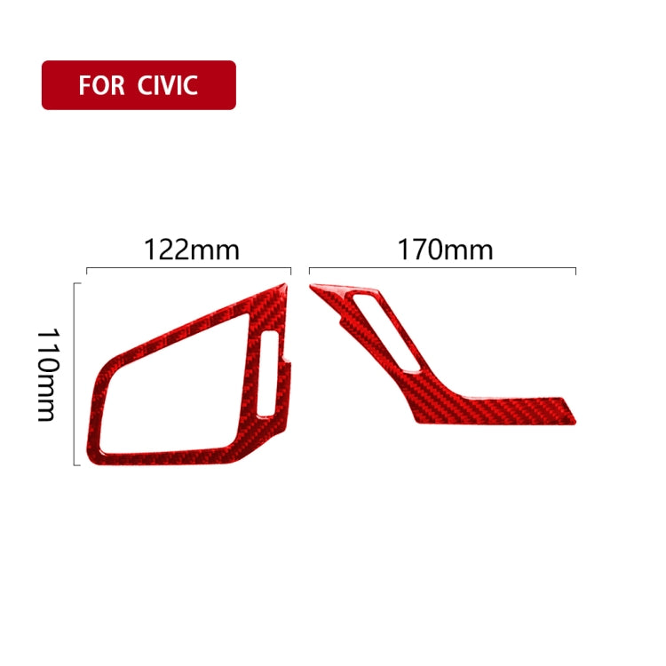 Car Carbon Fiber Left and Right Air Outlet Decorative Sticker for Honda Tenth Generation Civic 2016-2019, Right Drive (Red) - Car Interior Mouldings by PMC Jewellery | Online Shopping South Africa | PMC Jewellery | Buy Now Pay Later Mobicred