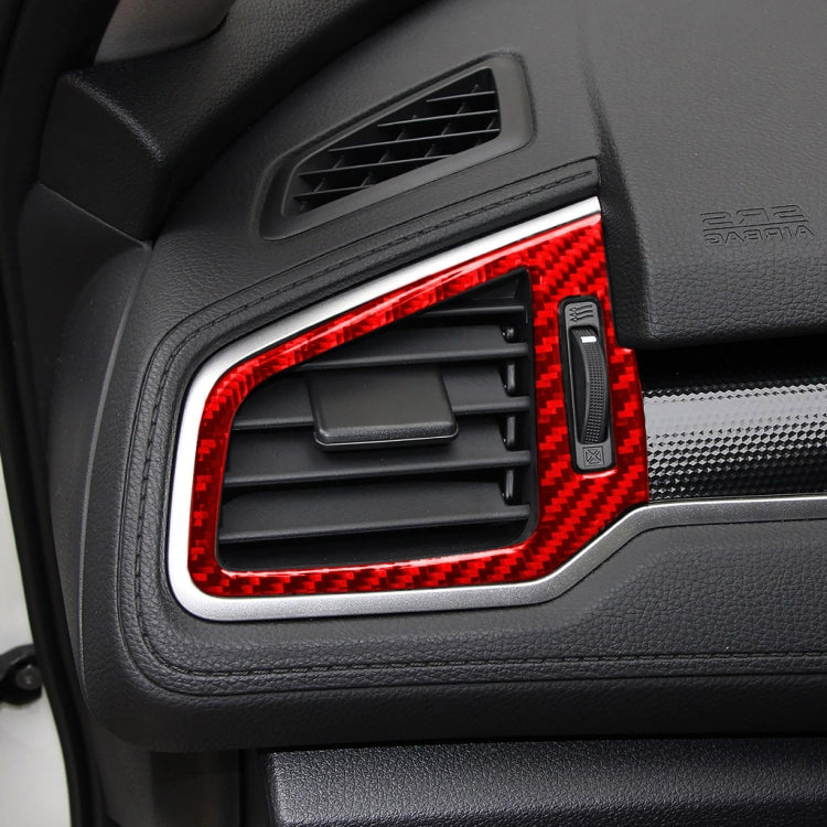 Car Carbon Fiber Left and Right Air Outlet Decorative Sticker for Honda Tenth Generation Civic 2016-2019, Right Drive (Red) - Car Interior Mouldings by PMC Jewellery | Online Shopping South Africa | PMC Jewellery | Buy Now Pay Later Mobicred