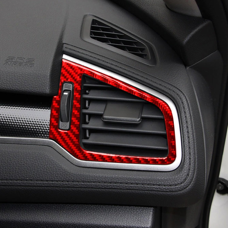 Car Carbon Fiber Left and Right Air Outlet Decorative Sticker for Honda Tenth Generation Civic 2016-2019, Left Drive (Red) - Car Interior Mouldings by PMC Jewellery | Online Shopping South Africa | PMC Jewellery | Buy Now Pay Later Mobicred