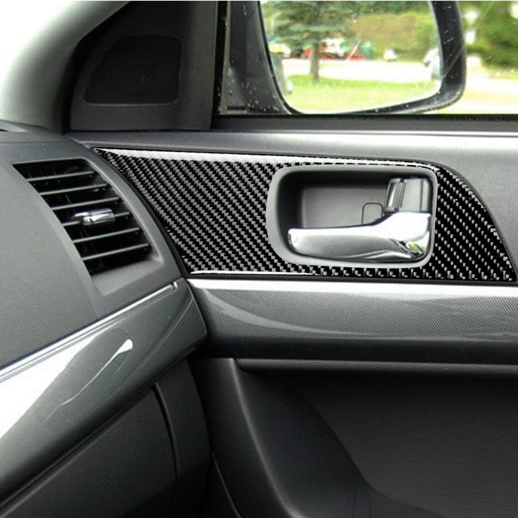 2 PCS Car Carbon Fiber Door Handle Panel Decorative Sticker for Mitsubishi Lancer EVO 2008-2015, Left and Right Drive Universal - Car Interior Mouldings by PMC Jewellery | Online Shopping South Africa | PMC Jewellery | Buy Now Pay Later Mobicred