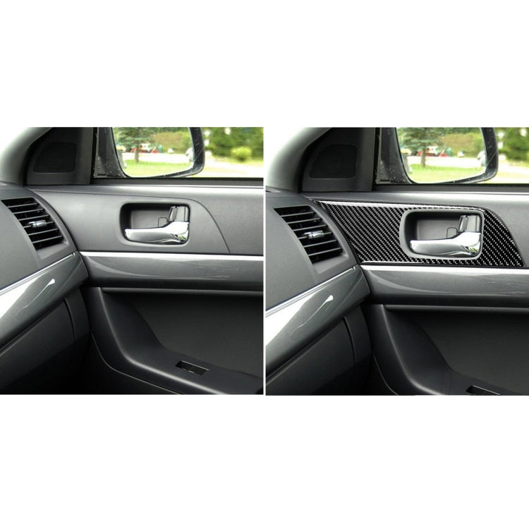 2 PCS Car Carbon Fiber Door Handle Panel Decorative Sticker for Mitsubishi Lancer EVO 2008-2015, Left and Right Drive Universal - Car Interior Mouldings by PMC Jewellery | Online Shopping South Africa | PMC Jewellery | Buy Now Pay Later Mobicred