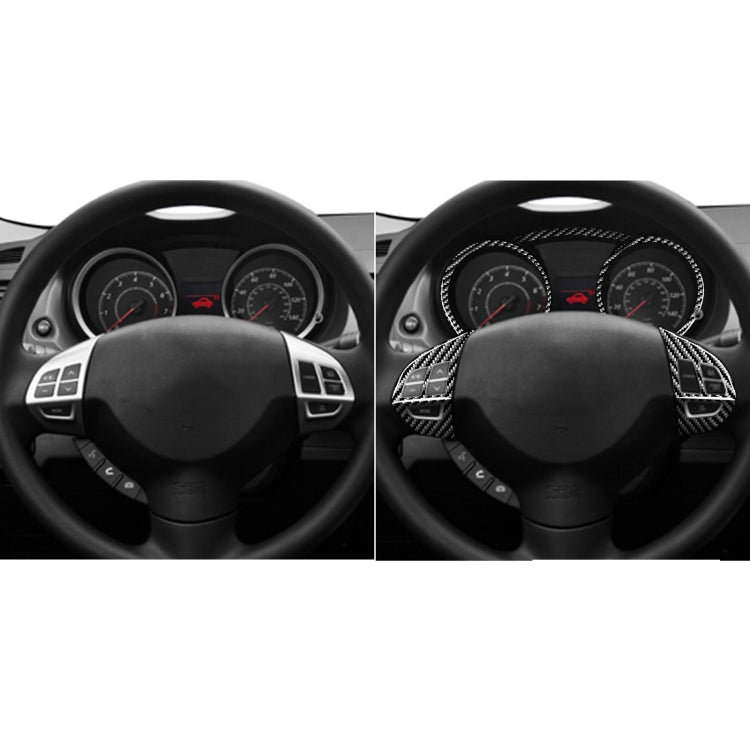 6 PCS Car Carbon Fiber Speedometer + Steering Wheel Buttons Decorative Sticker for Mitsubishi Lancer DE ES GTS 2008-2015, Left and Right Drive Universal - Car Interior Mouldings by PMC Jewellery | Online Shopping South Africa | PMC Jewellery | Buy Now Pay Later Mobicred